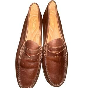 BASS " Flex " Men's Shoes Size : 10Leather LOAFERS brown slide on shoes